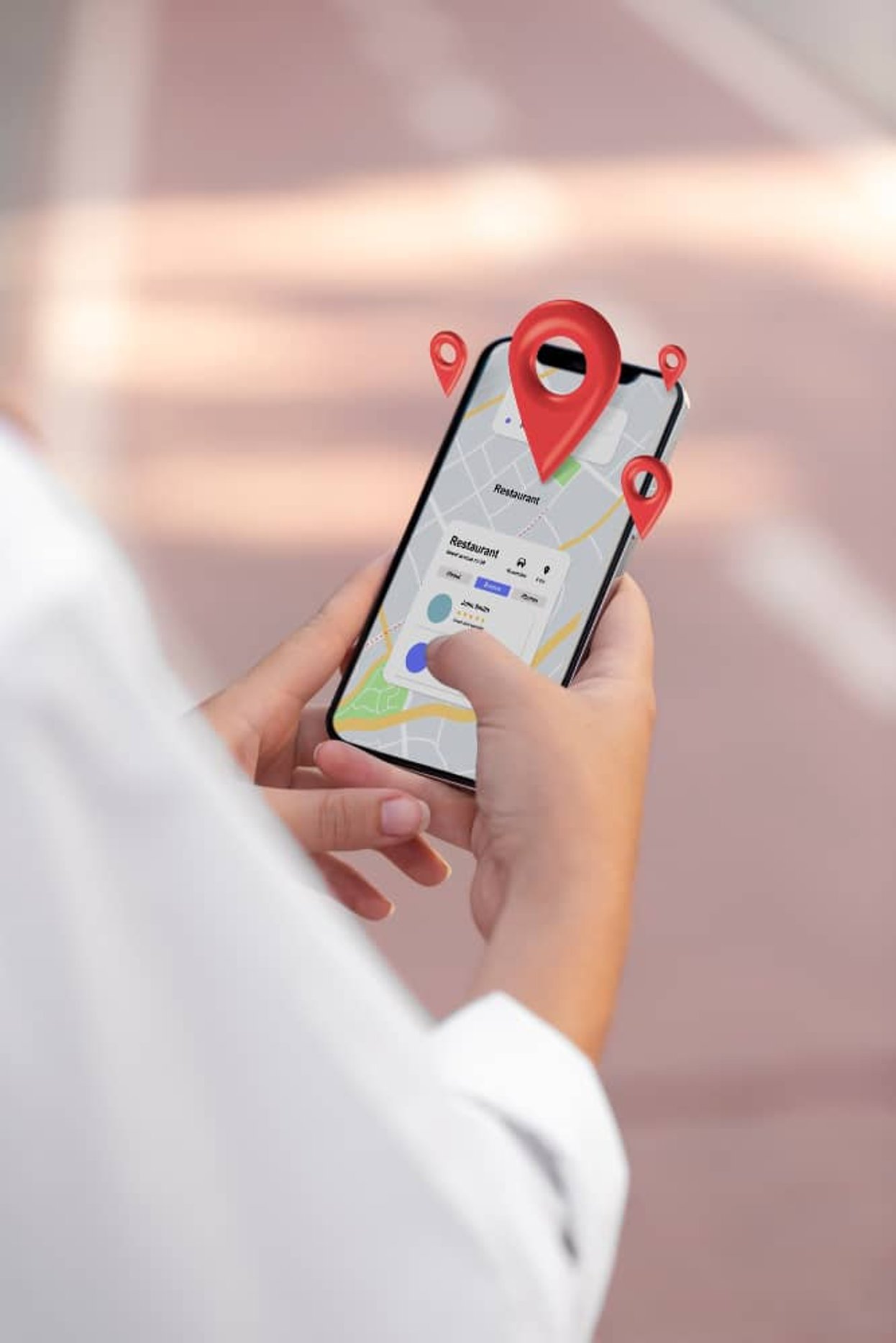 Phone showing Google Maps local search results for an Edmonton business